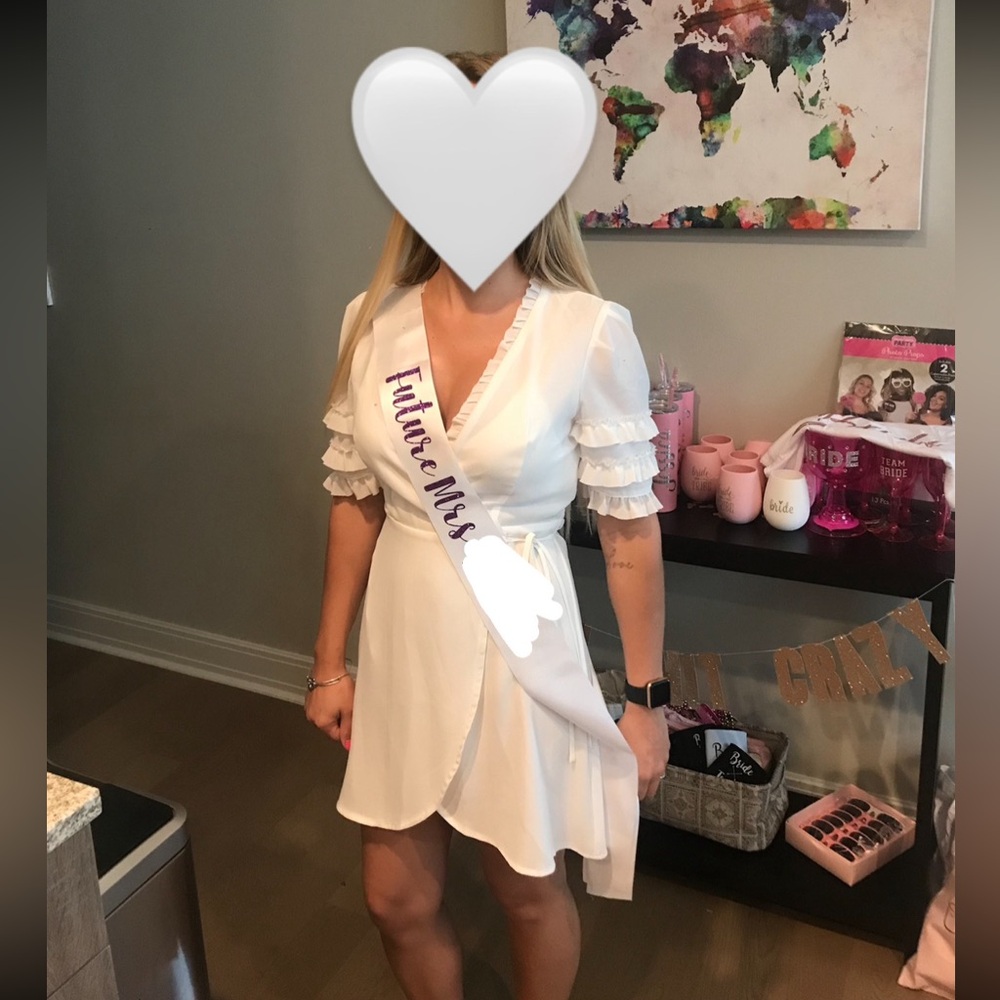 White VICI wrap dress